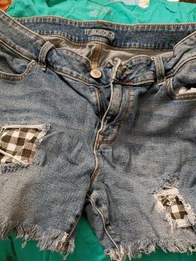 Maurices Distressed Light Blue Denim Jean Shorts